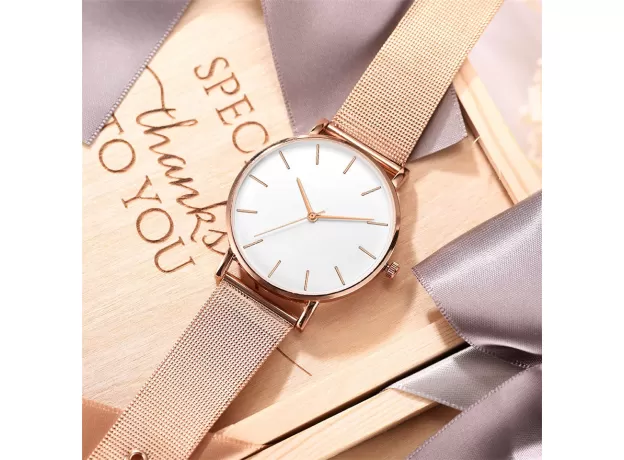 WOMEN WATCH ROSE GOLD MONTRE FEMME WOMEN'S MESH BELT ULTRA-THIN FASHION RELOJES PARA MUJER LUXURY