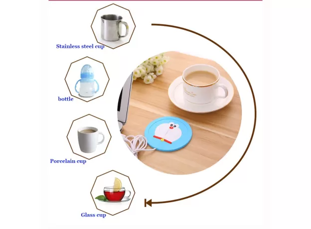 USB POWERED COFFEE CUP WARMER - CARTOON SILICONE TEA & DRINK HEATER PAD