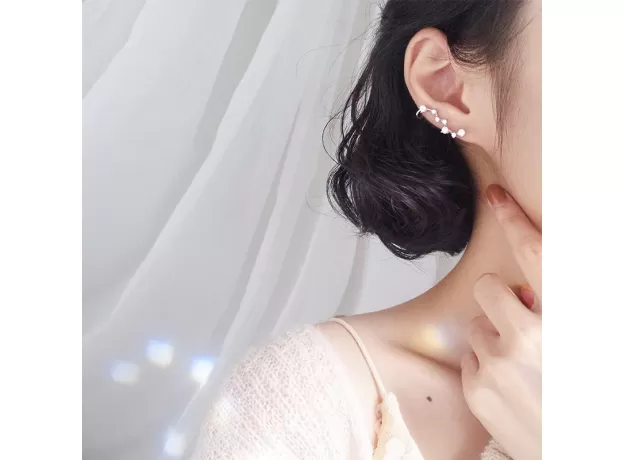 STERLING SILVER STAR STUD EARRINGS – ELEGANT ZIRCONIA SHINY STAR EARRINGS FOR WOMEN