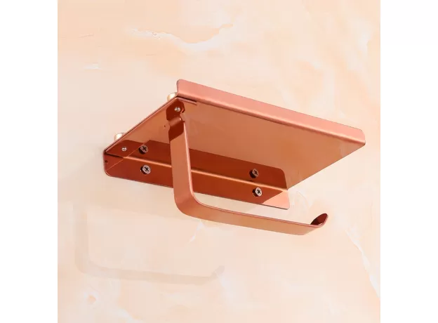 BATHROOM TOILET PAPER HOLDER WITH PHONE SHELF - NO-DRILL STORAGE | PROTECHSHOP