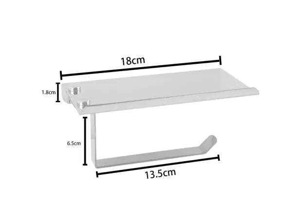 BATHROOM TOILET PAPER HOLDER WITH PHONE SHELF - NO-DRILL STORAGE | PROTECHSHOP