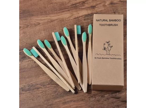 ECO-FRIENDLY MIXED COLOR BAMBOO TOOTHBRUSH - BIODEGRADABLE WOODEN BRUSH | PROTECHSHOP