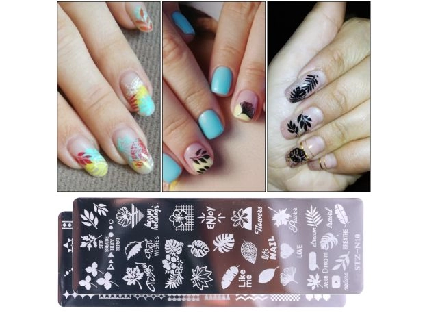 NAIL STAMPING PLATES SET - SILICONE SPONGE BRUSH & STENCILS | PROTECHSHOP