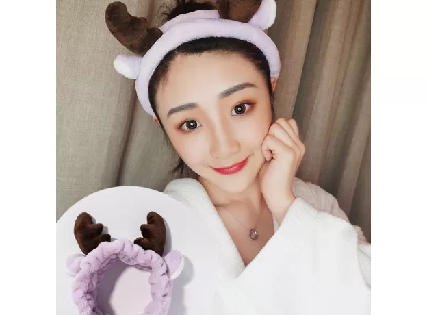 ANIMAL EARS CORAL FLEECE HEADBAND - SOFT SKINCARE HAIRBAND | PROTECHSHOP