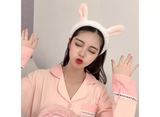 ANIMAL EARS CORAL FLEECE HEADBAND - SOFT SKINCARE HAIRBAND | PROTECHSHOP
