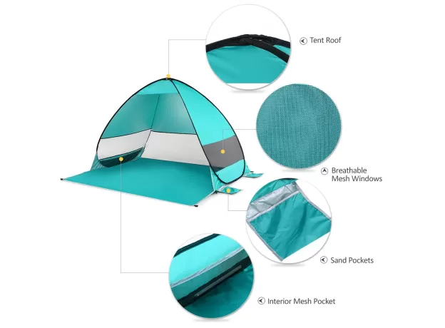 AUTOMATIC POP-UP BEACH TENT - INSTANT SUN SHELTER | PROTECHSHOP