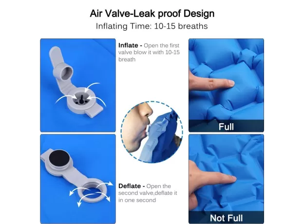 INFLATABLE SLEEPING PAD WITH PILLOW - CAMPING AIR CUSHION | PROTECHSHOP