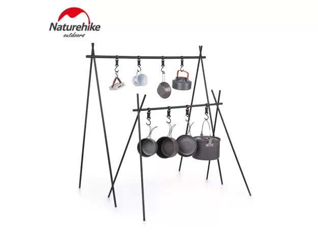 ALUMINUM ALLOY HANGING RACK OUTDOOR CAMPING TRIANGULAR RACK CAMP TABLEWARE COOKWARE RACK