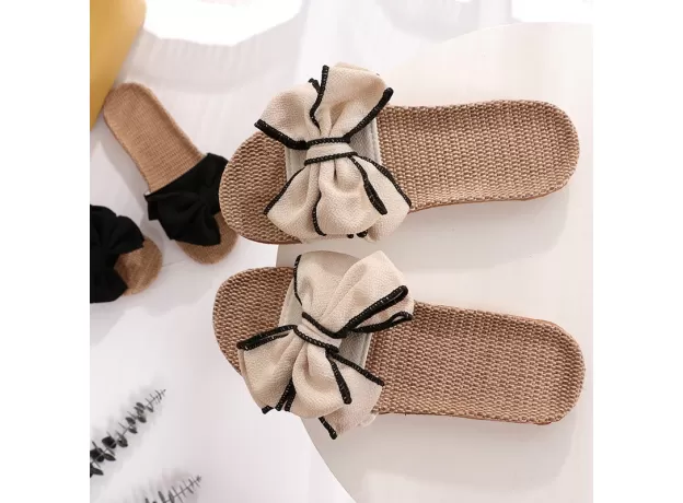 BUTTERFLY-KNOT LINEN BELT HOME SLIPPERS - SUMMER EVA SLIDES | PROTECHSHOP