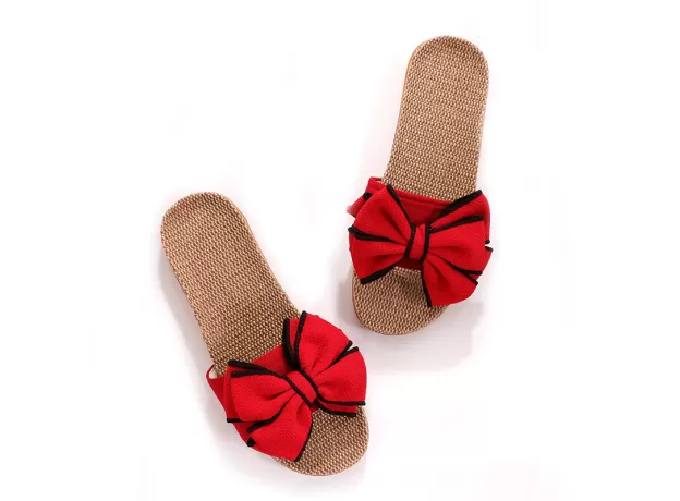 BUTTERFLY-KNOT LINEN BELT HOME SLIPPERS - SUMMER EVA SLIDES | PROTECHSHOP