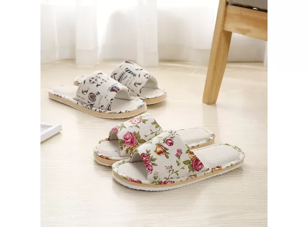 WOMEN CASUAL FLORAL INDOOR HOME SLIPPERS FLOWER SOFT SLIPPERS SPRING AUTUMN FLIP FLOPS FEMALE