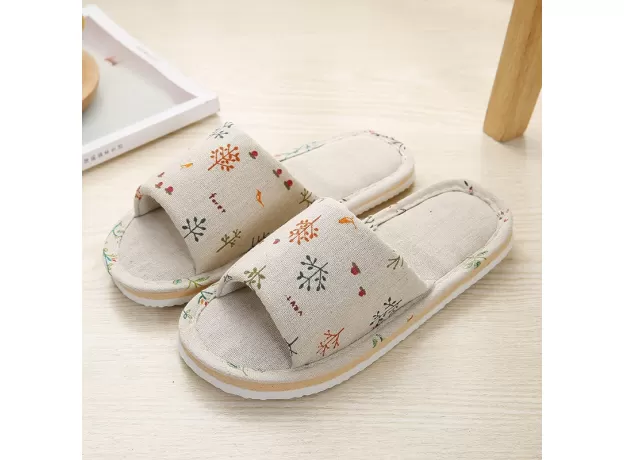 WOMEN CASUAL FLORAL INDOOR HOME SLIPPERS FLOWER SOFT SLIPPERS SPRING AUTUMN FLIP FLOPS FEMALE