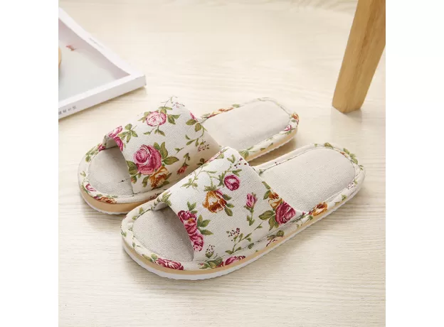 WOMEN CASUAL FLORAL INDOOR HOME SLIPPERS FLOWER SOFT SLIPPERS SPRING AUTUMN FLIP FLOPS FEMALE