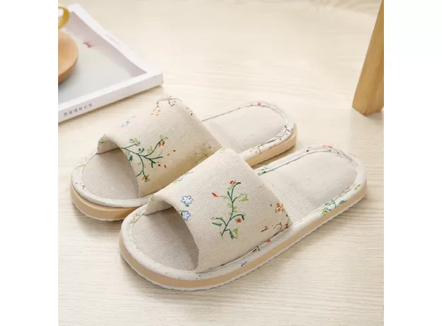 WOMEN CASUAL FLORAL INDOOR HOME SLIPPERS FLOWER SOFT SLIPPERS SPRING AUTUMN FLIP FLOPS FEMALE