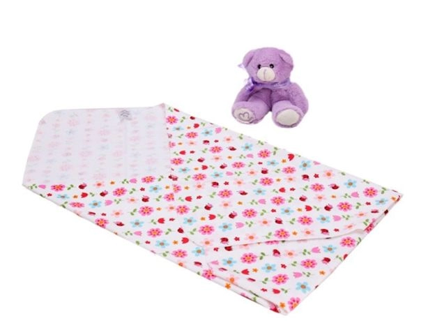 COTTON FLANNEL RECEIVING BABY BLANKET - SUPERSOFT NEWBORN SWADDLE | PROTECHSHOP