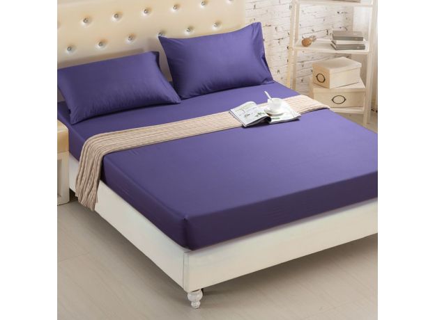 Fitted Sheet Mattress Cover Solid Color Sanding Bedding Linens Bed Sheets With Elastic Band