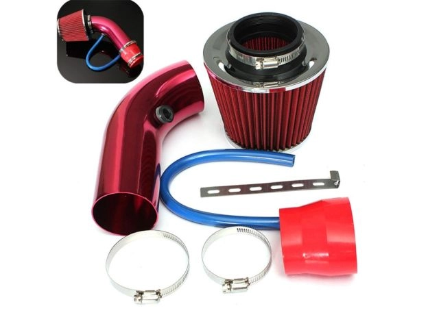 UNIVERSAL CAR AUTOMOBILE RACING CAR COLD AIR INTAKE SYSTEM TURBO INDUCTION PIPE TUBE+CONE AIR FILTER