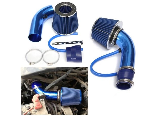 UNIVERSAL CAR AUTOMOBILE RACING CAR COLD AIR INTAKE SYSTEM TURBO INDUCTION PIPE TUBE+CONE AIR FILTER