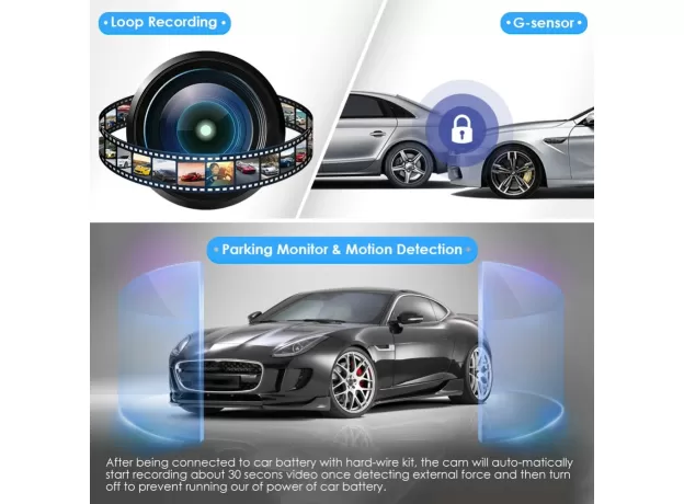 DUAL LENS BUILT IN GPS WIFI FHD 1080P FRONT + VGA REAR CAMERA CAR DVR RECORDER DASH CAM NIGHT VISION