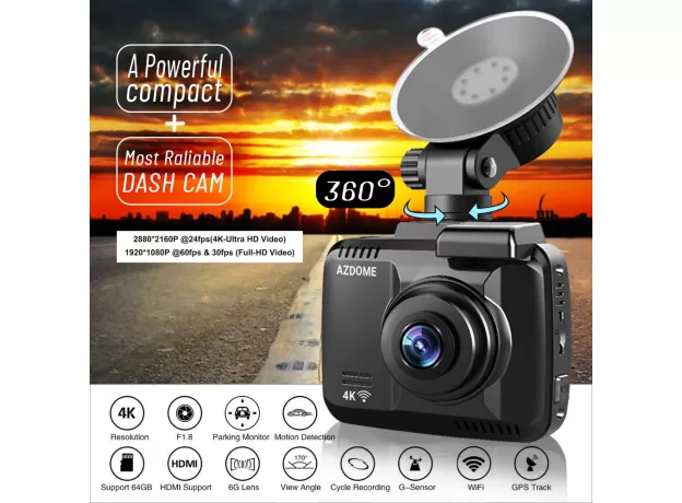 DUAL LENS BUILT IN GPS WIFI FHD 1080P FRONT + VGA REAR CAMERA CAR DVR RECORDER DASH CAM NIGHT VISION