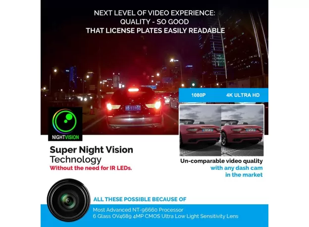 DUAL LENS BUILT IN GPS WIFI FHD 1080P FRONT + VGA REAR CAMERA CAR DVR RECORDER DASH CAM NIGHT VISION