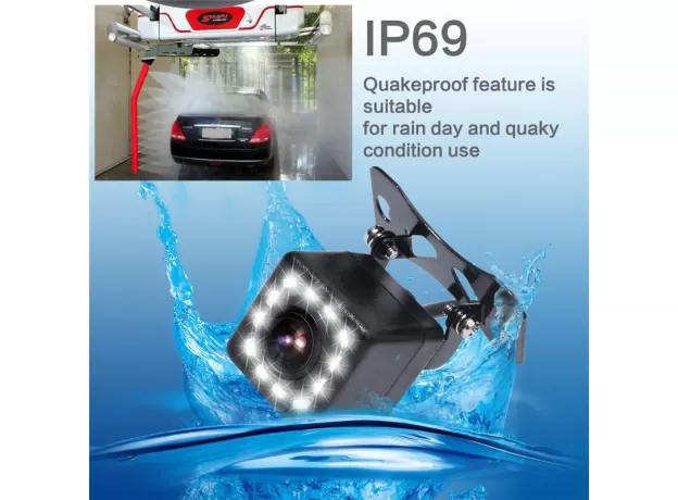 CAR PARKING ASSISTANCE 5 INCH REAR VIEW MONITOR CAR REVERSING REARVIEW BACKUP CAMERA LED INFRARED  RUBBER CUP + BRACKET