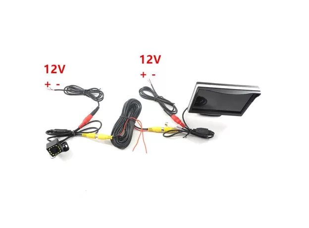 CAR PARKING ASSISTANCE 5 INCH REAR VIEW MONITOR CAR REVERSING REARVIEW BACKUP CAMERA LED INFRARED  RUBBER CUP + BRACKET