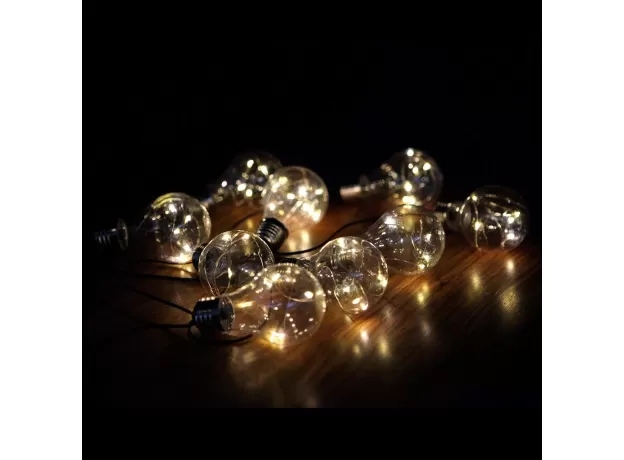 SOLAR GLOBE STRING LIGHTS,WATERPROOF 14 FT LED FAIRY STRING LIGHTS BULBS DECORATIVE LIGHTING
