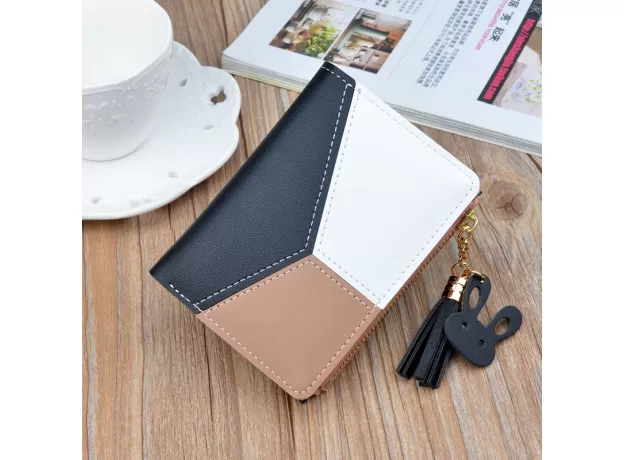 WOMEN CUTE PINK WALLETS POCKET PURSE CARD HOLDER PATCHWORK WALLET LADY FEMALE FASHION SHORT COIN BURSE MONEY BAG