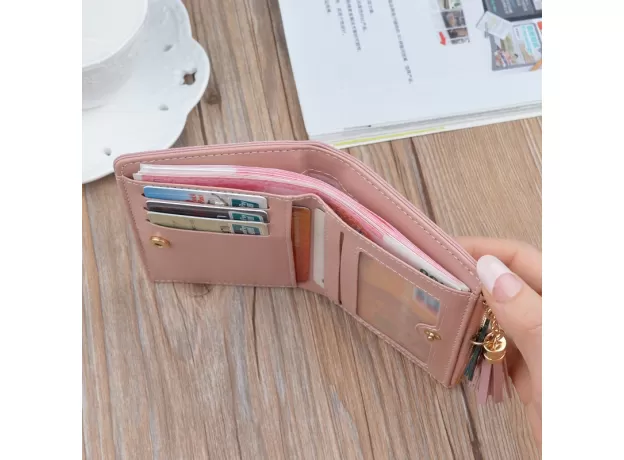 WOMEN CUTE PINK WALLETS POCKET PURSE CARD HOLDER PATCHWORK WALLET LADY FEMALE FASHION SHORT COIN BURSE MONEY BAG