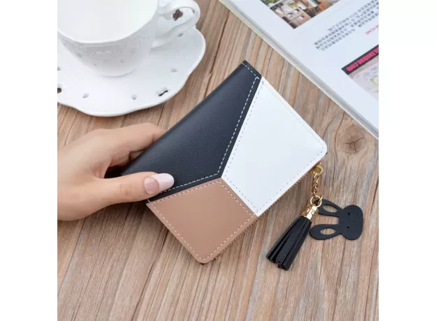 WOMEN CUTE PINK WALLETS POCKET PURSE CARD HOLDER PATCHWORK WALLET LADY FEMALE FASHION SHORT COIN BURSE MONEY BAG
