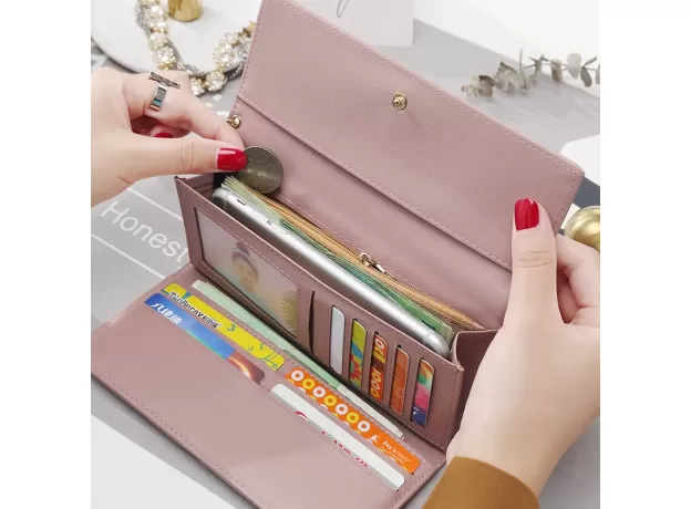 WOMEN WALLETS BRAND LETTER LONG TRI-FOLD WALLET PURSE FRESH LEATHER FEMALE CLUTCH CARD HOLDER CARTERA MUJER