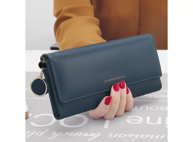 WOMEN WALLETS BRAND LETTER LONG TRI-FOLD WALLET PURSE FRESH LEATHER FEMALE CLUTCH CARD HOLDER CARTERA MUJER