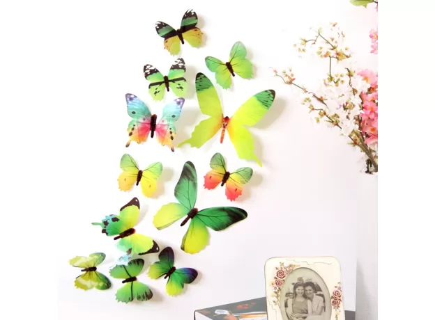 12 PIECES 3D WALL DECORATION CUTE BUTTERFLY WALL STICKERS ART DECALS HOME DECORATION ROOM WALL ART