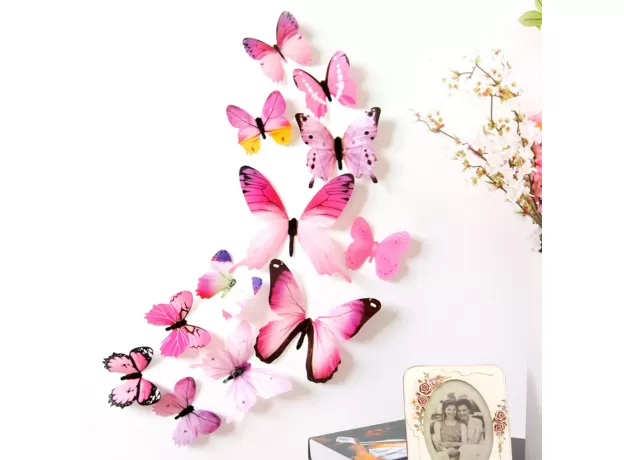 12 PIECES 3D WALL DECORATION CUTE BUTTERFLY WALL STICKERS ART DECALS HOME DECORATION ROOM WALL ART