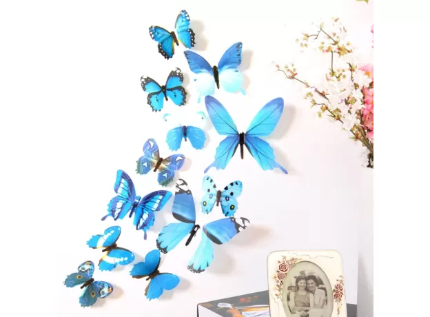 12 PIECES 3D WALL DECORATION CUTE BUTTERFLY WALL STICKERS ART DECALS HOME DECORATION ROOM WALL ART