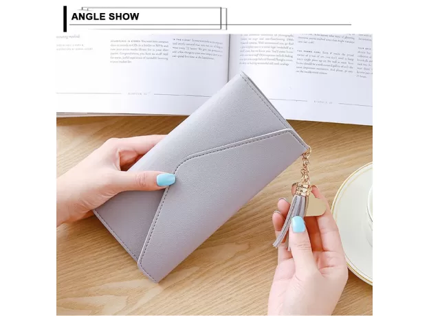 WOMEN'S WALLETS SIMPLE ZIPPER PURSES ENVELOP LONG WALLET WOMEN LONG SECTION CLUTCH WALLET SOFT PU LEATHER