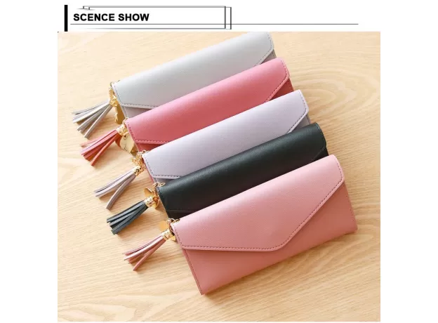 WOMEN'S WALLETS SIMPLE ZIPPER PURSES ENVELOP LONG WALLET WOMEN LONG SECTION CLUTCH WALLET SOFT PU LEATHER