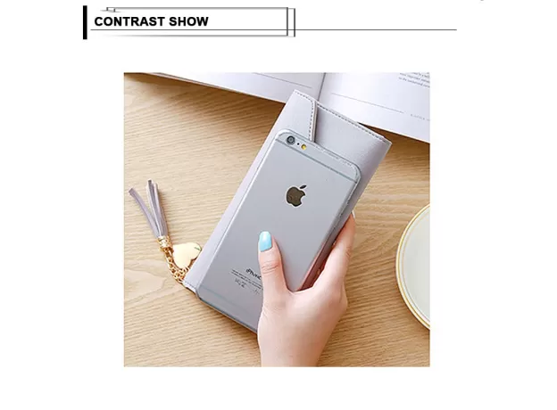WOMEN'S WALLETS SIMPLE ZIPPER PURSES ENVELOP LONG WALLET WOMEN LONG SECTION CLUTCH WALLET SOFT PU LEATHER