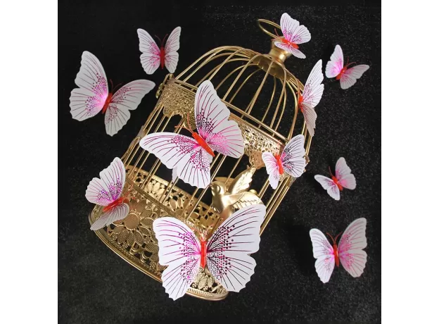 12PCS/SET 3D BUTTERFLY WALL STICKER BUTTERFLIES HOME DECORATION ROOM DECOR FRIDGE MAGNET WALL STICKERS