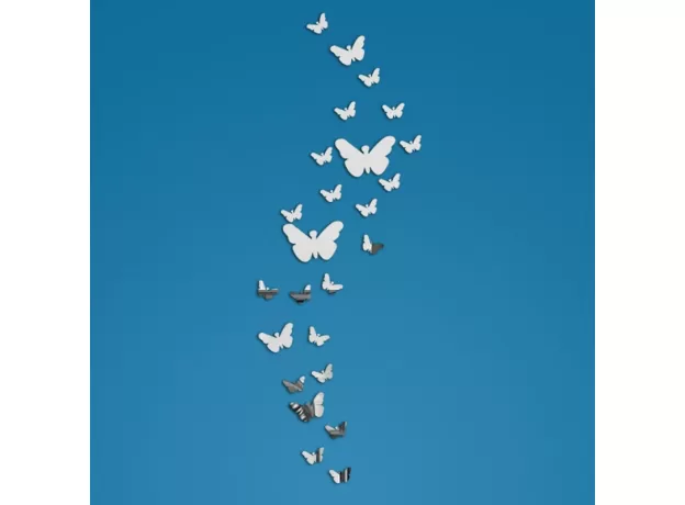 25PCS/LOT MIRROR BUTTERFLY KITCHEN WALL ART DECAL ACRYLIC STICKER WALL STICKER FOR KIDS ROOM DECORATION WALL DECALS