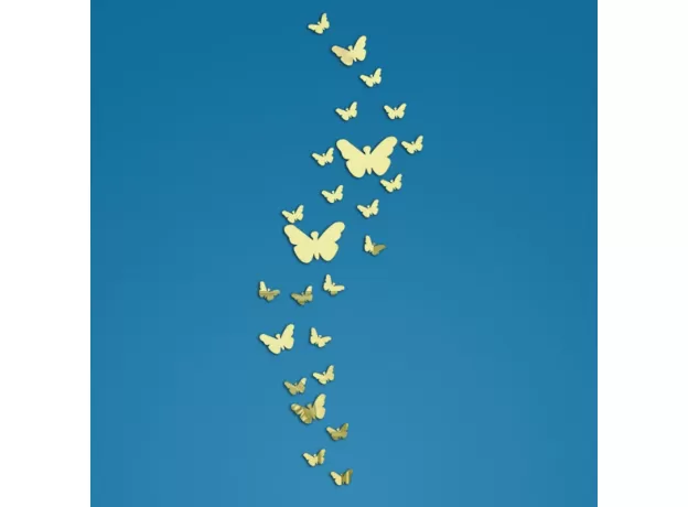 25PCS/LOT MIRROR BUTTERFLY KITCHEN WALL ART DECAL ACRYLIC STICKER WALL STICKER FOR KIDS ROOM DECORATION WALL DECALS