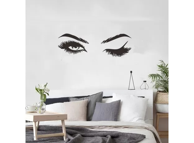 CREATIVE PRETTY EYELASHES WALL STICKER GIRL ROOM LIVING ROOM DECORATIONS FOR HOME WALLPAPER MURAL