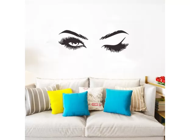 CREATIVE PRETTY EYELASHES WALL STICKER GIRL ROOM LIVING ROOM DECORATIONS FOR HOME WALLPAPER MURAL