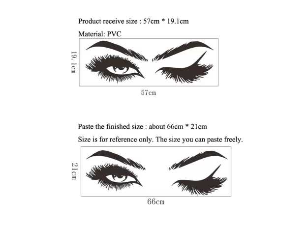 CREATIVE PRETTY EYELASHES WALL STICKER GIRL ROOM LIVING ROOM DECORATIONS FOR HOME WALLPAPER MURAL