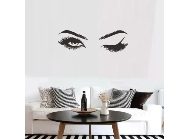 CREATIVE PRETTY EYELASHES WALL STICKER GIRL ROOM LIVING ROOM DECORATIONS FOR HOME WALLPAPER MURAL