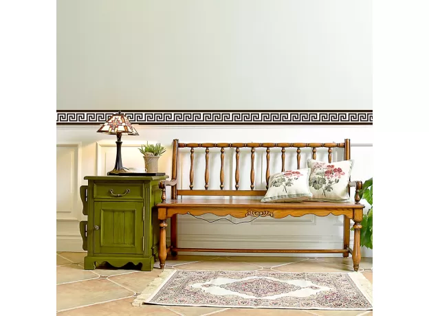 GEOMETRIC PATTERN WAIST LINES SELF -ADHESIVE WATERPROOF REMOVABLE WALL BORDER STICKERS FOR HOME DECORATION