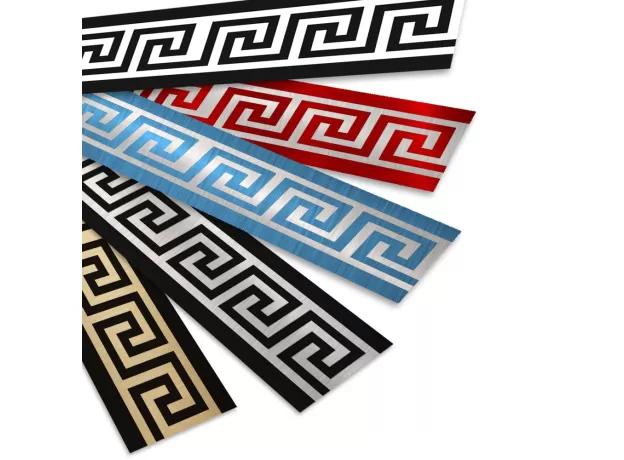 GEOMETRIC PATTERN WAIST LINES SELF -ADHESIVE WATERPROOF REMOVABLE WALL BORDER STICKERS FOR HOME DECORATION