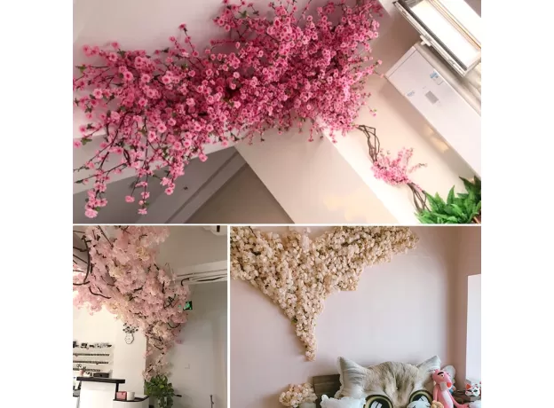 CHERRY BLOSSOM TREE ARTIFICIAL FLOWERS 120CM SILK HIGH SIMULATION WEDDING DECORATION HOME DECOR