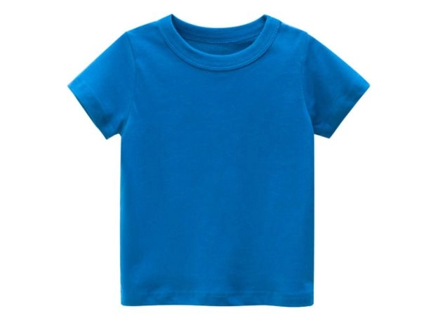 KIDS PLAIN T SHIRT TOPS FOR CHILD BOYS GIRLS BABY TODDLER SOLID COLOR COTTON CLOTHES WHITE BLACK CHILDREN